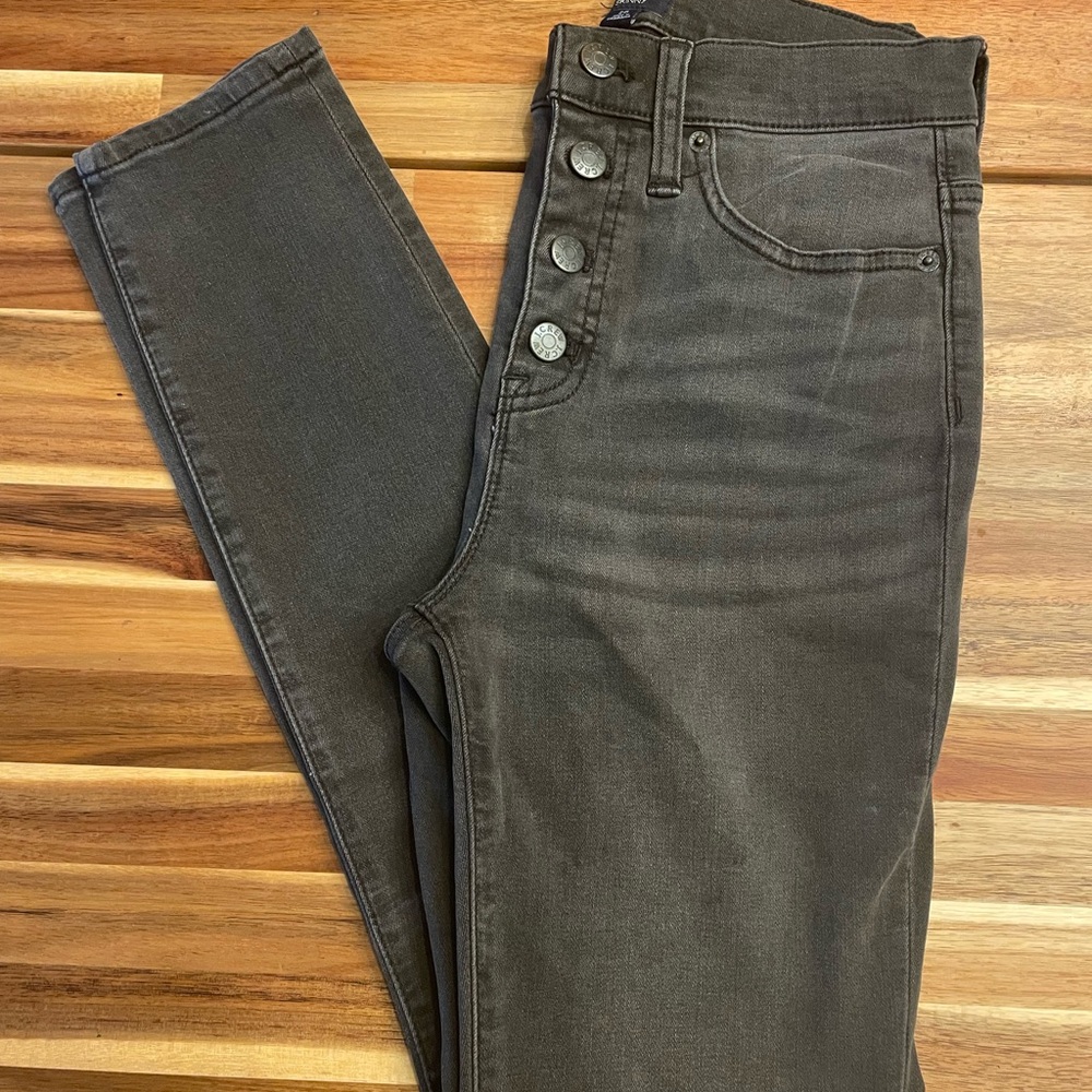 J. Crew Gray High-Rise Skinny Jeans